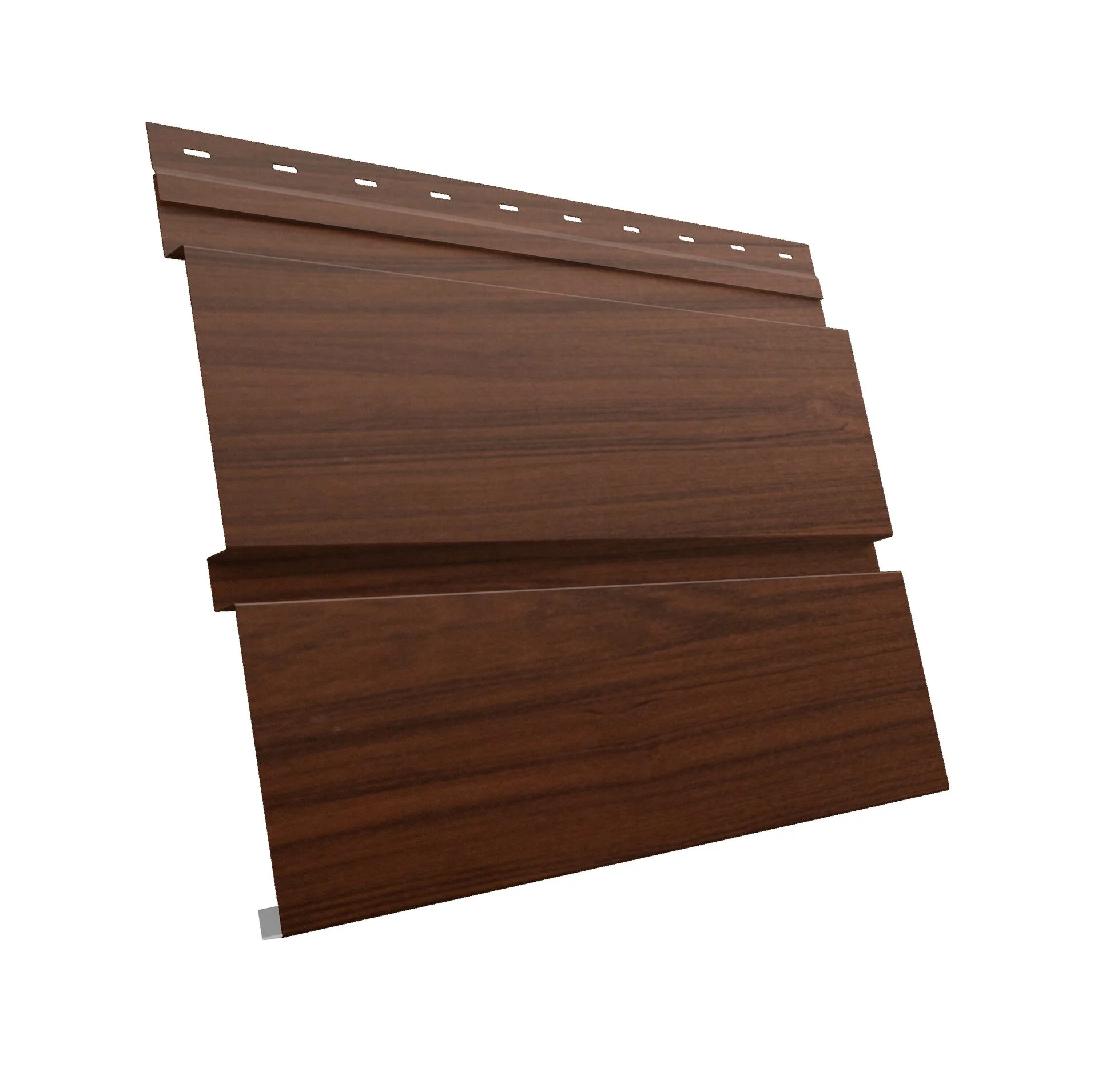 Софит металлический Квадро Брус без перфорации 0,45 Print Elite с пленкой Choco Wood TwinColor