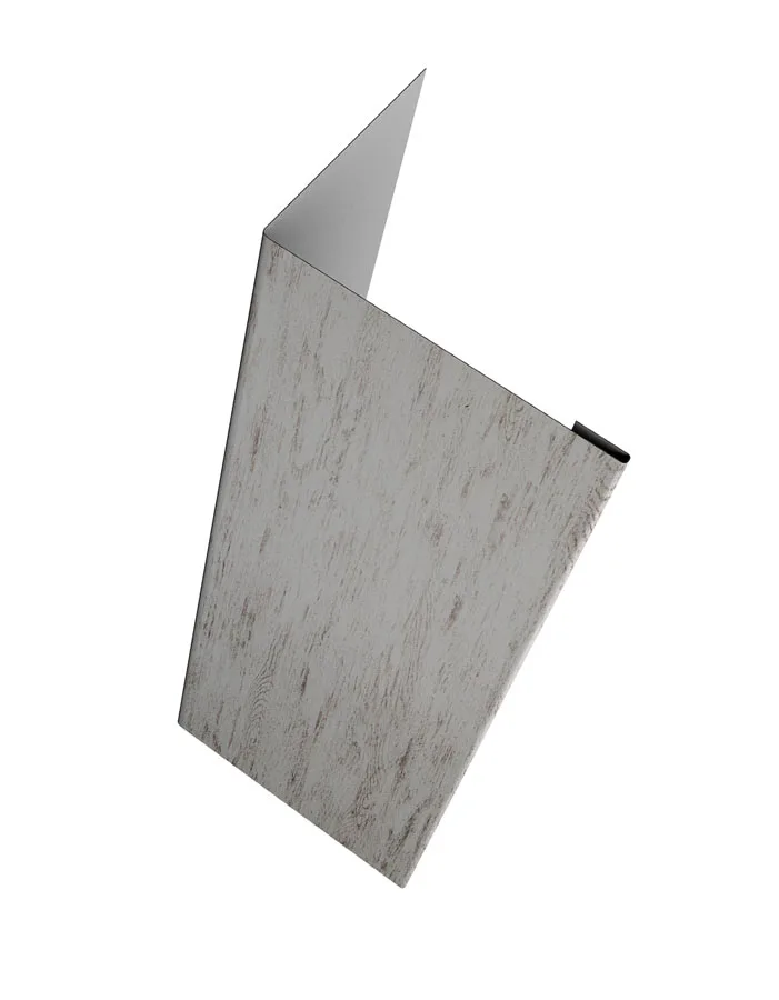 Нащельник (для калиток и ворот) 25х35 жалюзи Milan, Tokyo, Palermo 0,45 Print Elite с пленкой Snow Wood TwinColor (L2,0)