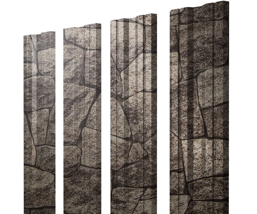 Штакетник Twin с прямым резом 0,45 Print Elite King Stone TwinColor