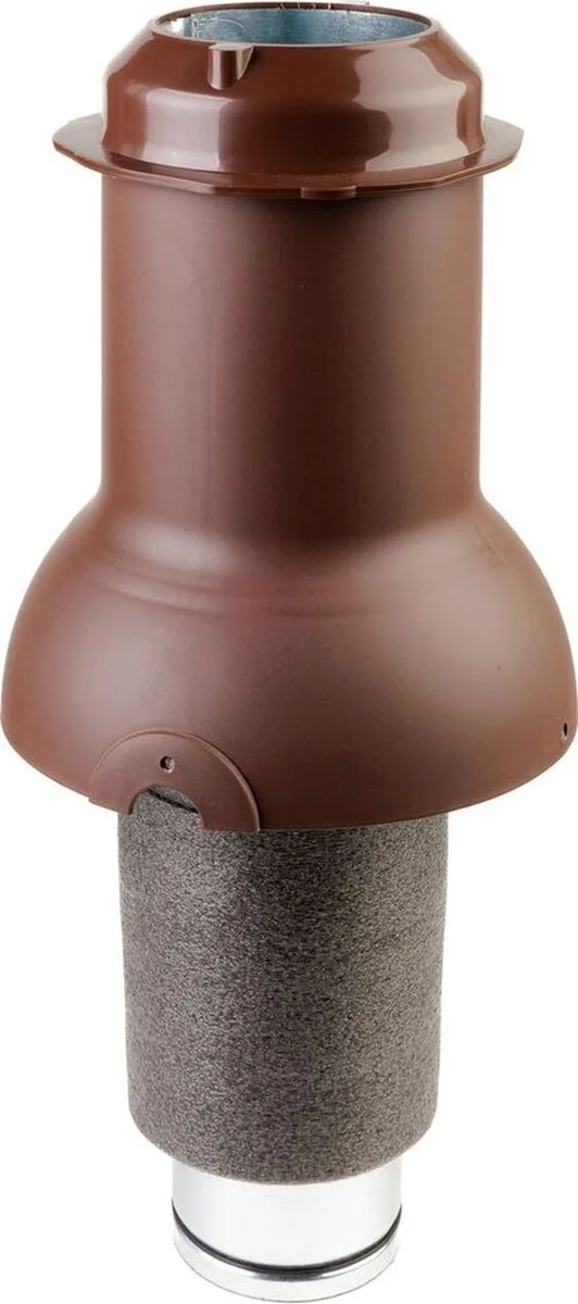 Выход вентиляции коньковый Krovent Пайп Кон (Pipe-Cone) 125 изолированный коричневый
