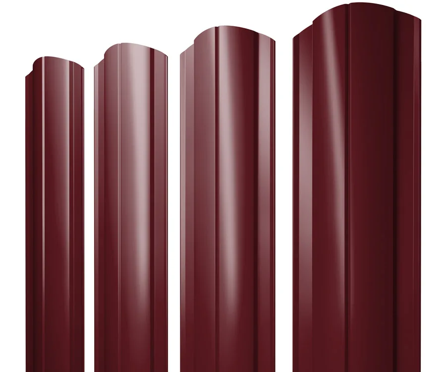 Штакетник Круглый фигурный Grand Line 0,45 Drap RAL RAL 3005 красное вино