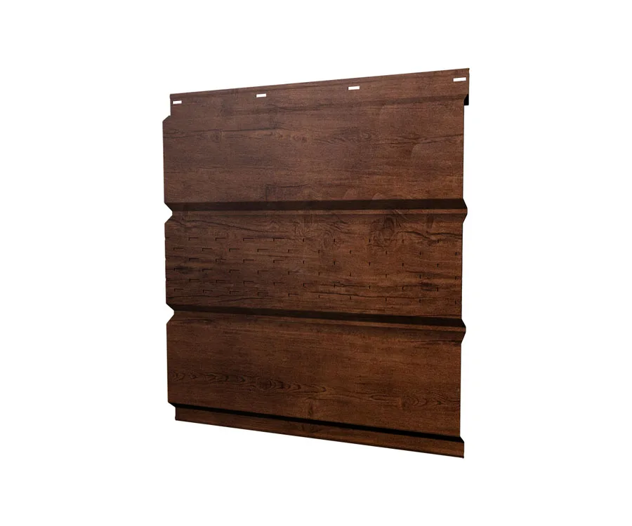 Софит металлический центральная перфорация 0,45 Print Premium с пленкой Golden Wood Fresh TwinColor