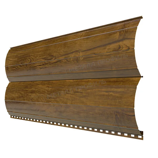 Сайдинг МЕТАЛЛ ПРОФИЛЬ Woodstock-Н-28х330 (ECOSTEEL_T-01-ЗолотойДуб-0.5)