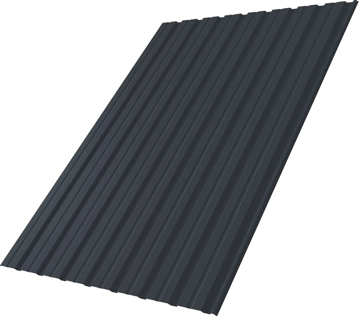 Профнастил С10R Grand Line 0,5 GreenCoat Pural БТ матовый RR 23 темно-серый (RAL 7024 мокрый асфальт)