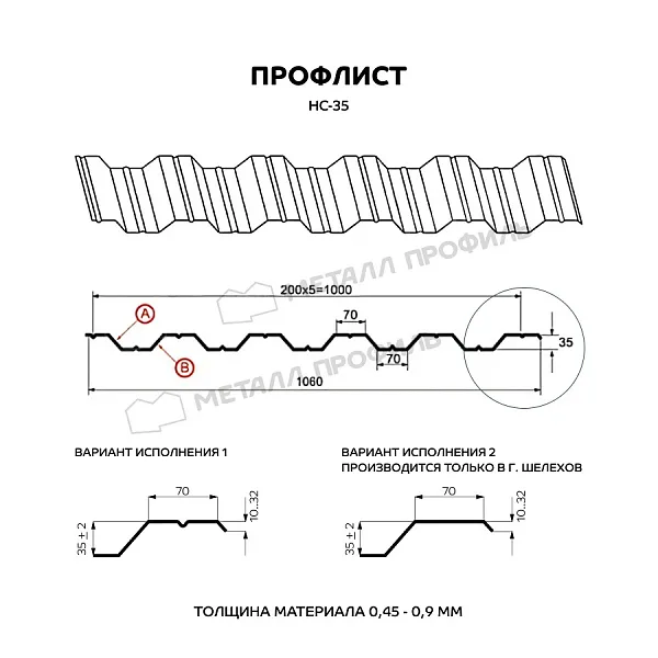 Профлист МЕТАЛЛ ПРОФИЛЬ НС-35x1000-A Металл Профиль (ПЭ-01-5005-0,45), RAL5005 Синий насыщенный