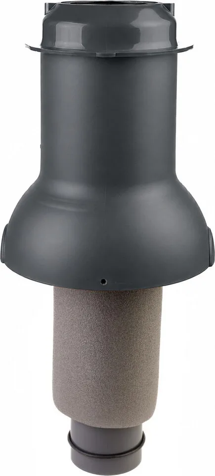 Выход канализации коньковый Krovent Пайп Кон (Pipe-Cone) 125/100 изолированный серый