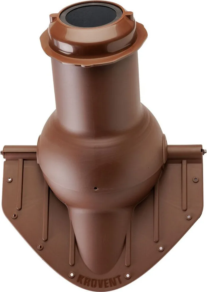 Выход канализации коньковый Krovent Пайп Кон (Pipe-Cone) 125/100 изолированный коричневый