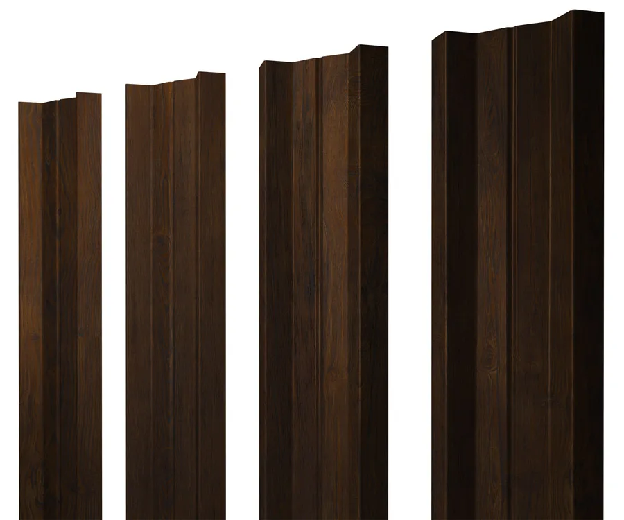 Штакетник М-образный А с прямым резом 0,45 Print Elite Chestnut Wood TwinColor
