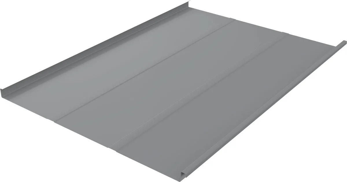 Фальц двойной стоячий Лайн Grand Line 0,45 Drap с пленкой на замках RAL 7004 сигнальный серый