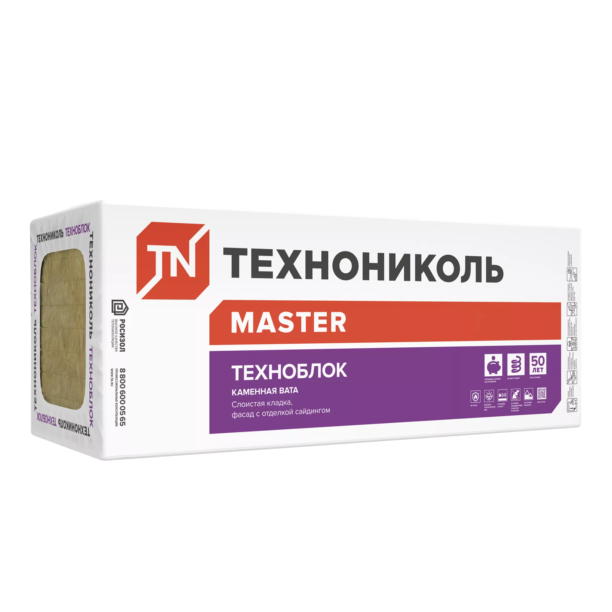 Утеплитель ТЕХНОБЛОК СТАНДАРТ (6 плит, 4,32 кв.м) 1200х600х100 мм
