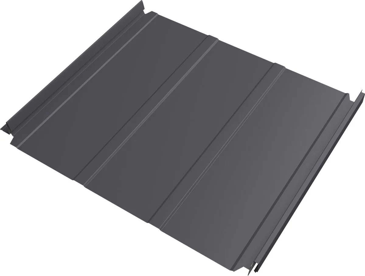 Кликфальц Double Pro Лайн Grand Line 0,45 Drap ТХ с пленкой на замках RAL 7004 сигнальный серый