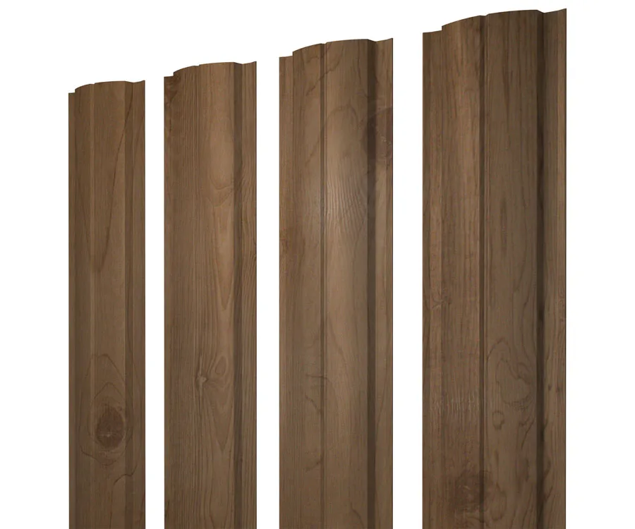 Штакетник Полукруглый Slim с прямым резом 0,45 Print Premium Pine Wood Fresh