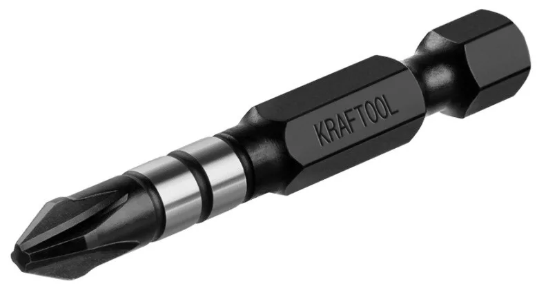 Биты PH2 Kraftool Impact Pro Philips, тип хвостовика E 1/4 50мм 10шт в пластиковом боксе