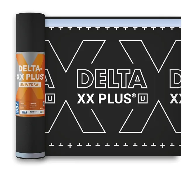 Мембрана диффузионная Delta-xx Plus Universal универсальная с монолитным функциональным слоем из TPU и двумя зонами проклейки (75м2)