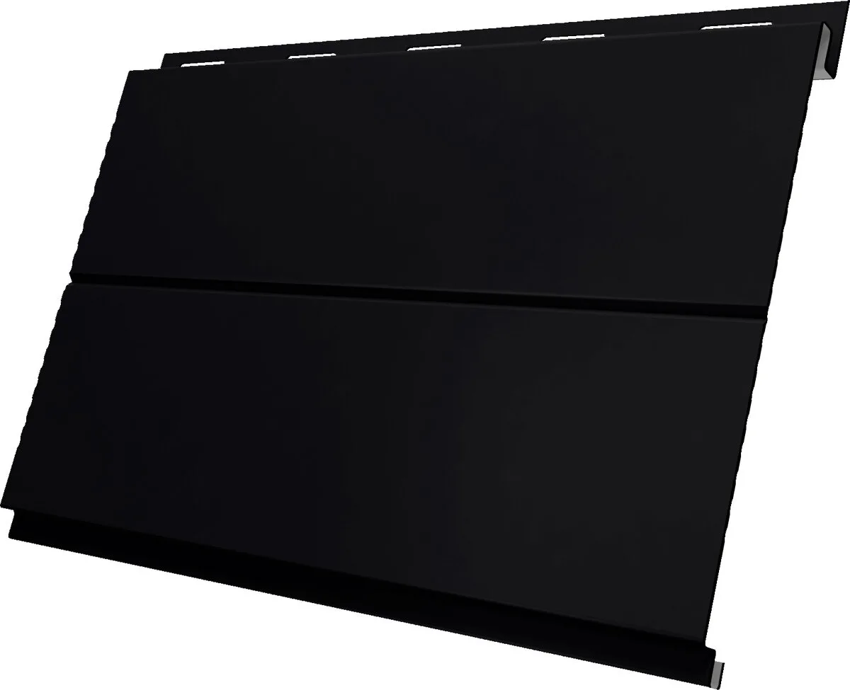 Сайдинг металлический Вертикаль лайн Grand Line 0,5 Полидэкстер TwinColor с пленкой RAL 9005 черный