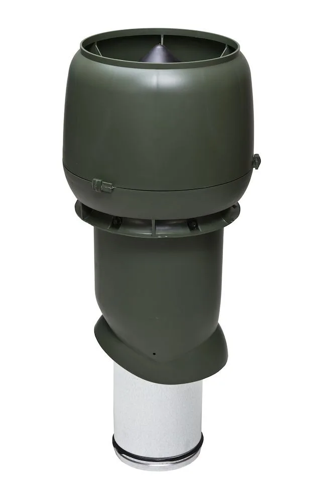 Выход вытяжки 160х225х500 ИЗ зеленый с колпаком