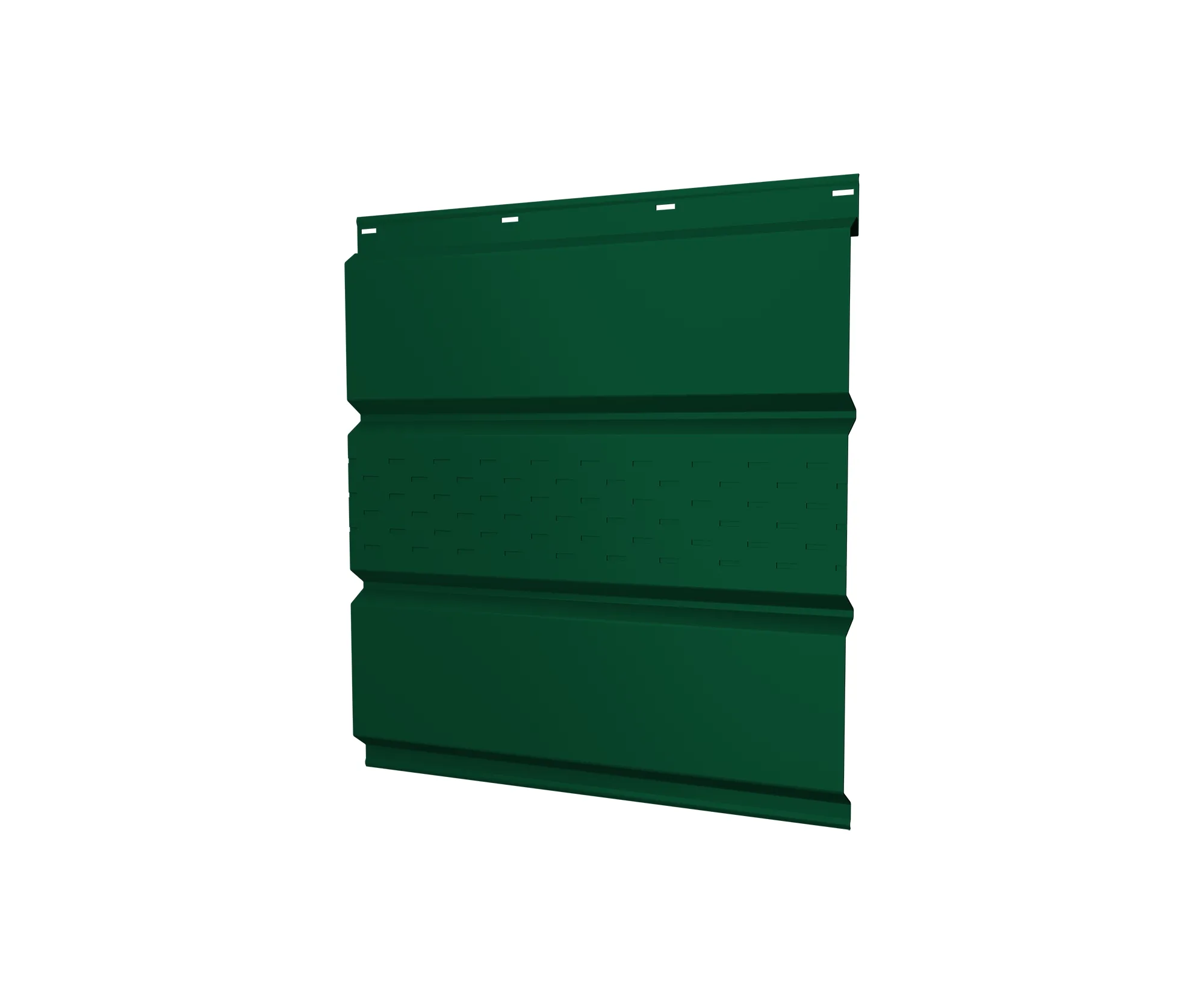 Софит металлический центральная перфорация 0,5 Satin Matt с пленкой RAL 6005 зеленый мох