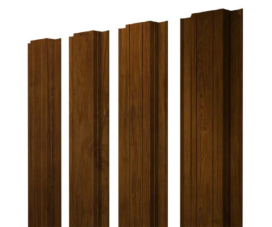 Штакетник Прямоугольный с прямым резом 0,45 Print Elite Golden Wood TwinColor