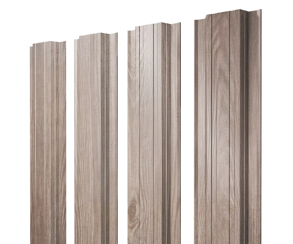Штакетник Прямоугольный с прямым резом 0,45 Print Elite White Wood TwinColor