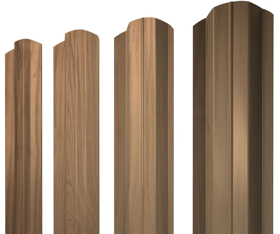 Штакетник М-образный B фигурный 0,45 Print Elite Honey Wood TwinColor