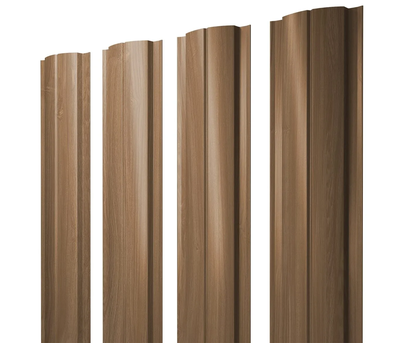 Штакетник Полукруглый Slim с прямым резом 0,45 Print Elite Honey Wood TwinColor
