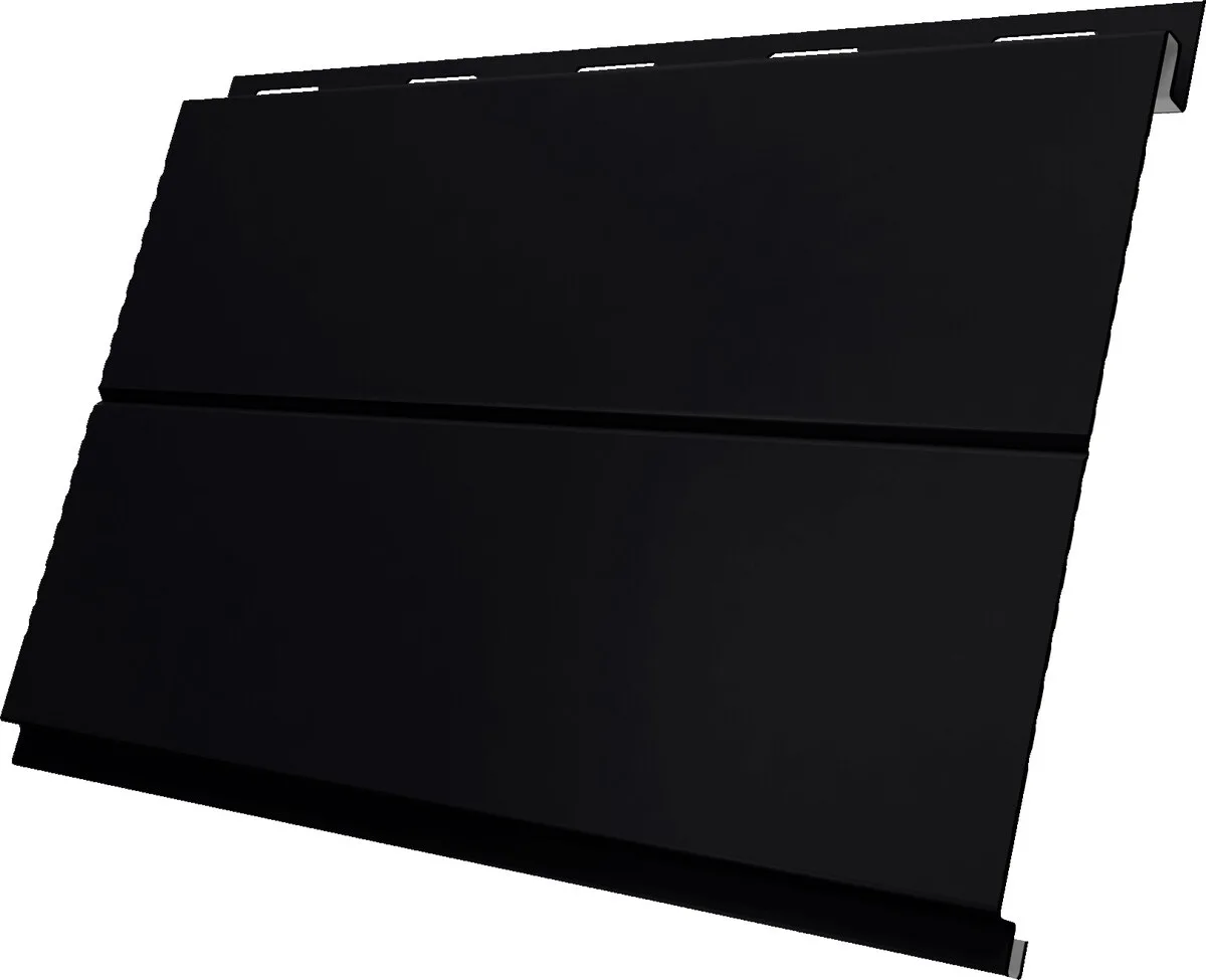 Сайдинг металлический Вертикаль лайн Grand Line 0,5 PurPro матовый с пленкой RAL 9005 черный