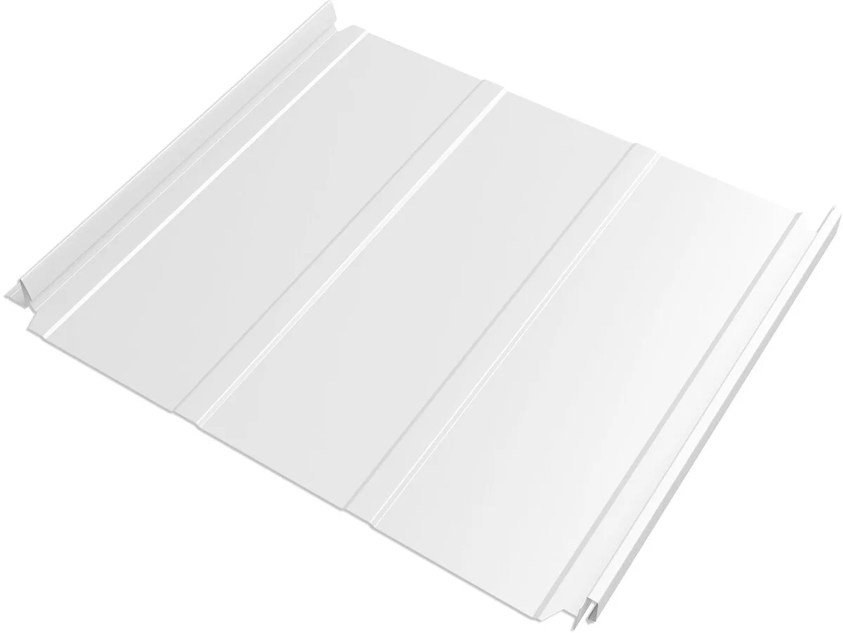 Кликфальц Double Pro Лайн Grand Line 0,45 Drap с пленкой на замках RAL 9003 сигнальный белый