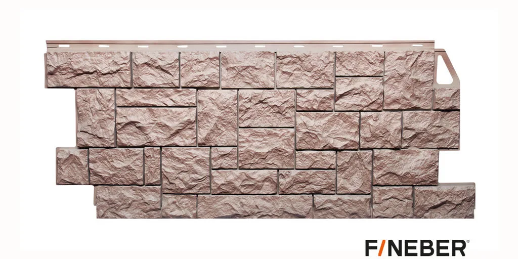 Фасадная панель FineBer Камень дикий терракотовый
