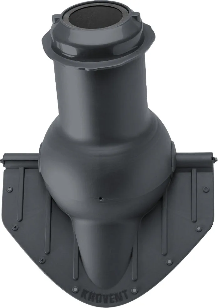Выход канализации коньковый Krovent Пайп Кон (Pipe-Cone) 125/100 изолированный серый