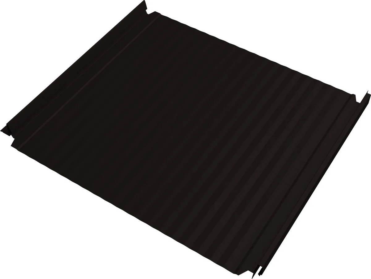 Кликфальц Double Pro Гофр Grand Line 0,45 Drap ТХ двухсторонний с пленкой на замках RAL 9005 черный