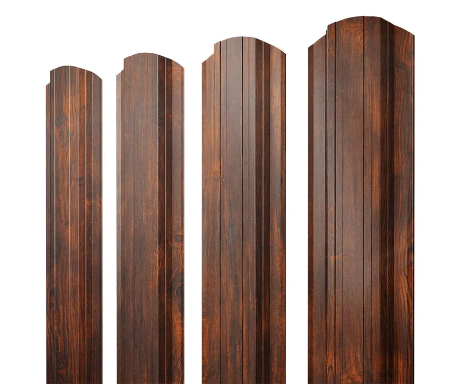 Штакетник Прямоугольный фигурный 0,45 Print Elite Chestnut Wood