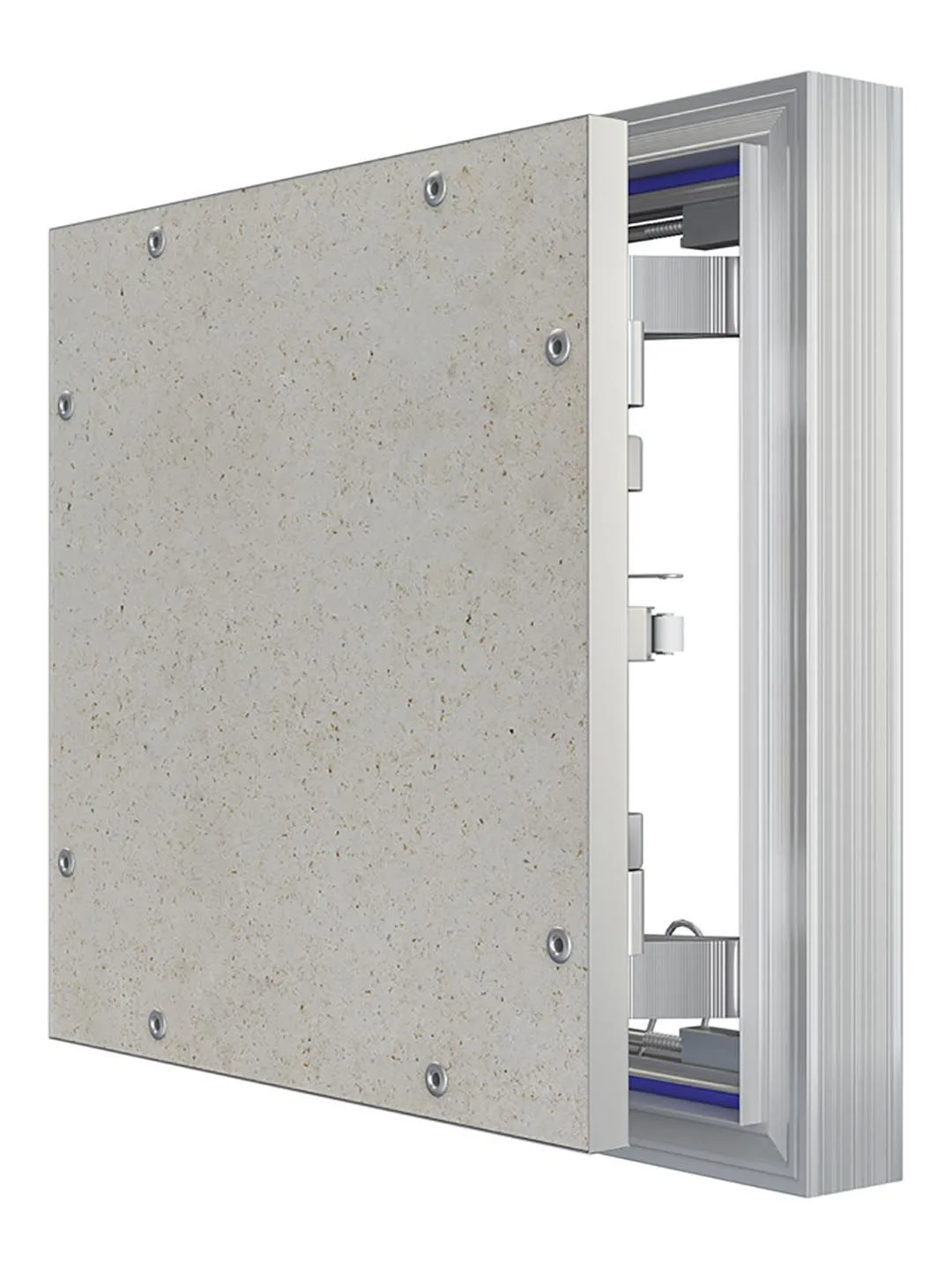 Люк ревизионный D Ceramo Optimum 300х300 скрытый монтаж петля алюминий EVECS