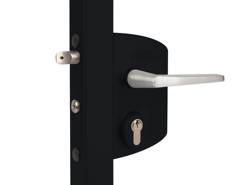 Замок LAKQ 6060 U2L корпус металлический, с ручками из алюминия, черный RAL 9005