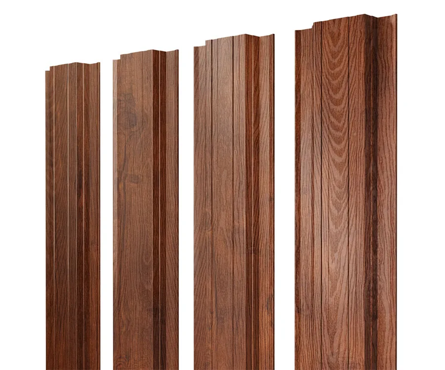 Штакетник Прямоугольный с прямым резом 0,45 Print Premium Golden Wood Fresh TwinColor