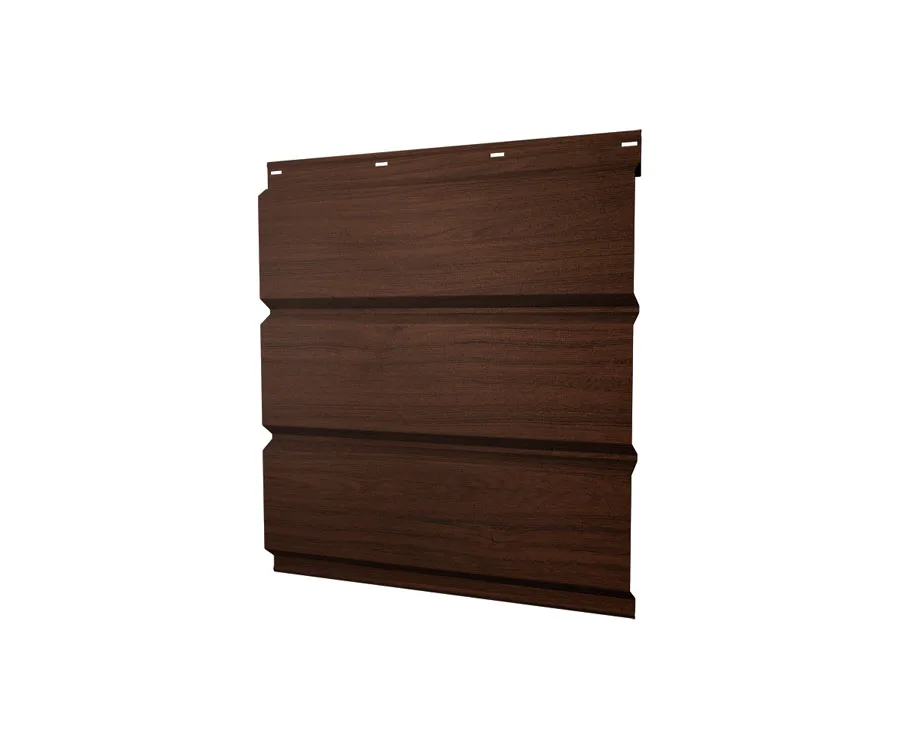 Софит металлический без перфорации 0,45 Print Elite с пленкой Choco Wood TwinColor