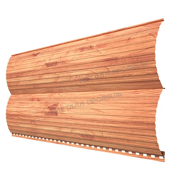 Сайдинг МЕТАЛЛ ПРОФИЛЬ Woodstock-Т-28х330 (ECOSTEEL_T-12-Золотой Орех-0.45)