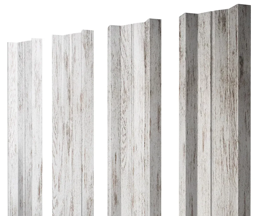 Штакетник М-образный А с прямым резом 0,45 Print Elite Snow Wood TwinColor