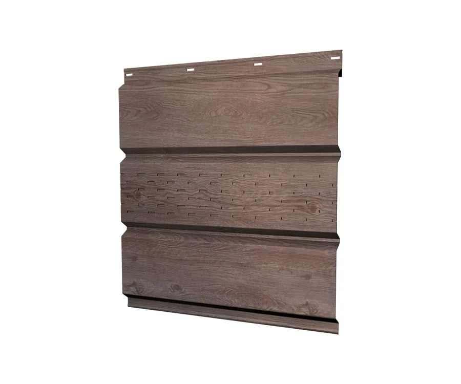 Софит металлический центральная перфорация 0,45 Print Elite с пленкой White Wood TwinColor