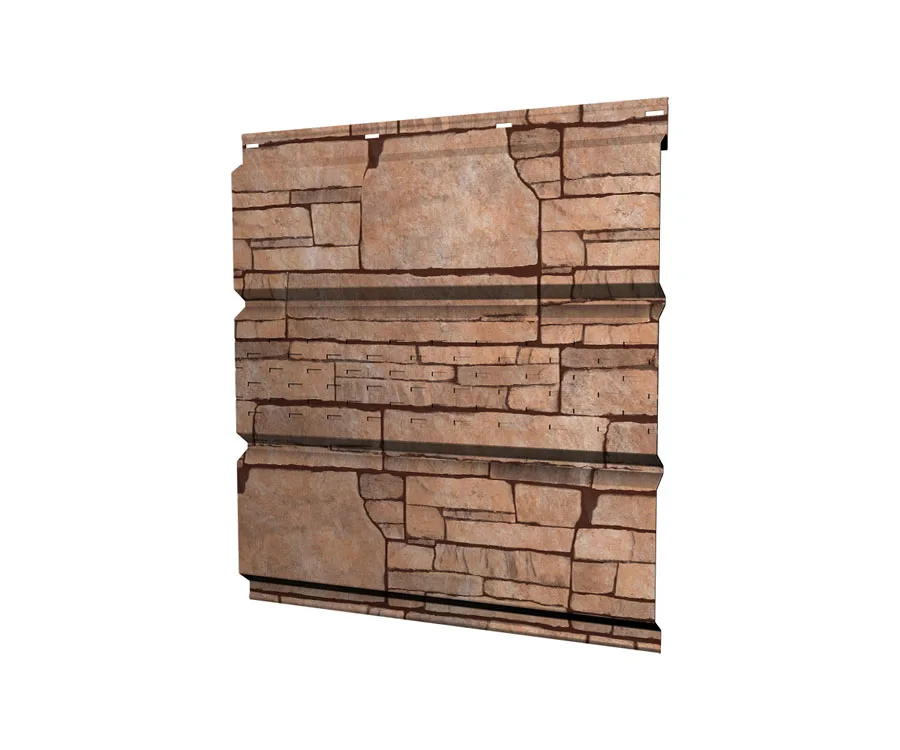 Софит металлический центральная перфорация 0,45 Print Elite с пленкой Sand Stone TwinColor