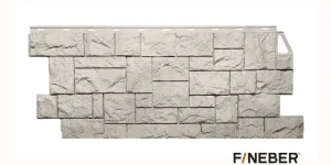 Фасадная панель Камень дикий жемчужный