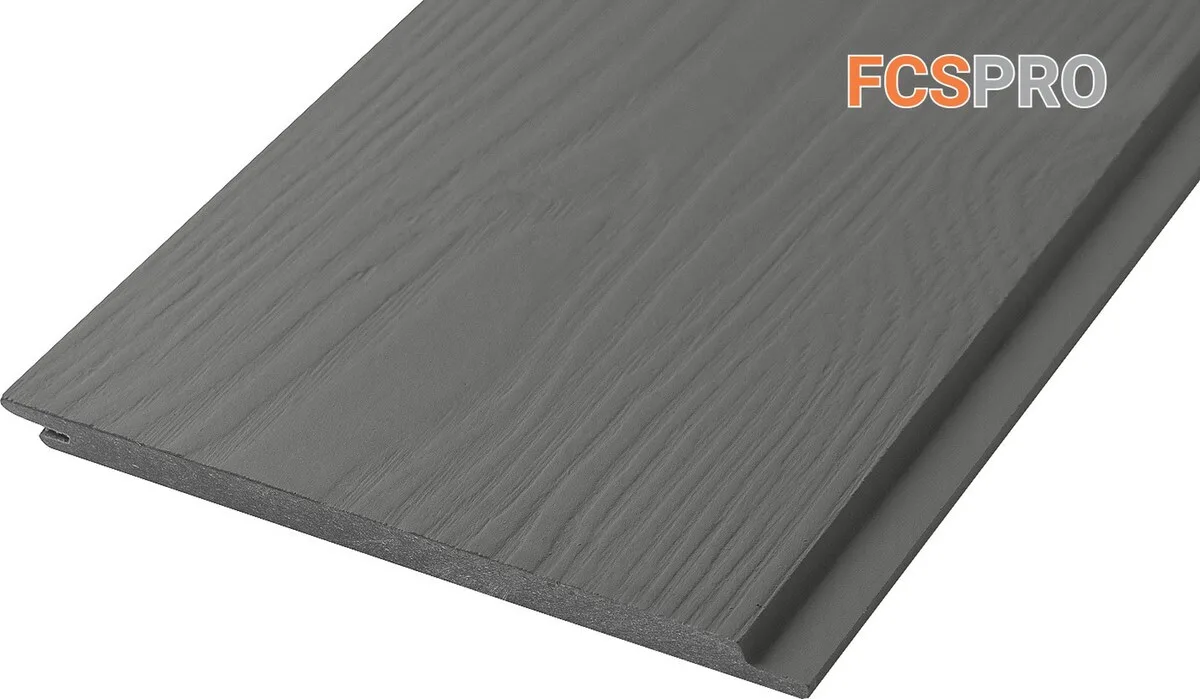 Фиброцементный сайдинг 190х10мм FCSPRO Вуд Клик F54 пепельный минерал (3м)