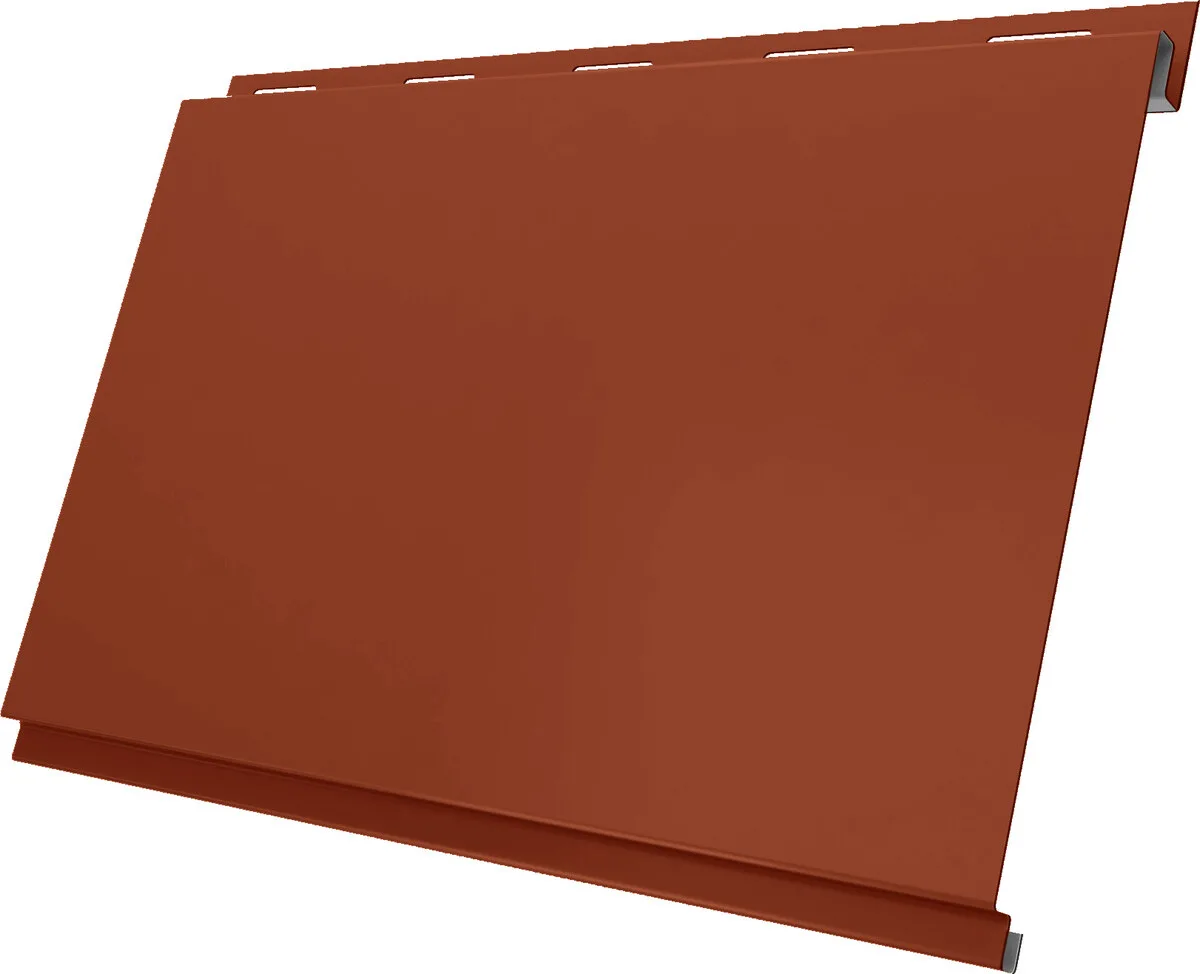 Сайдинг металлический Вертикаль классик Grand Line 0,45 Drap с пленкой RAL 8004 терракота