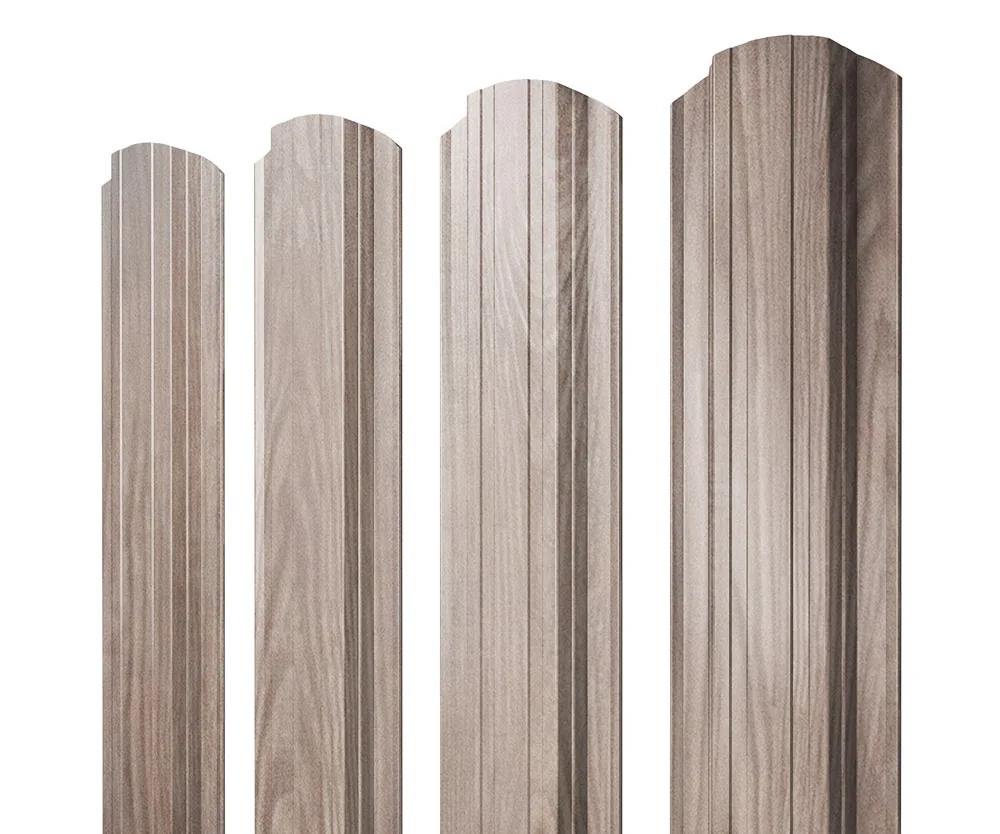 Штакетник Прямоугольный фигурный 0,45 Print Elite White Wood TwinColor
