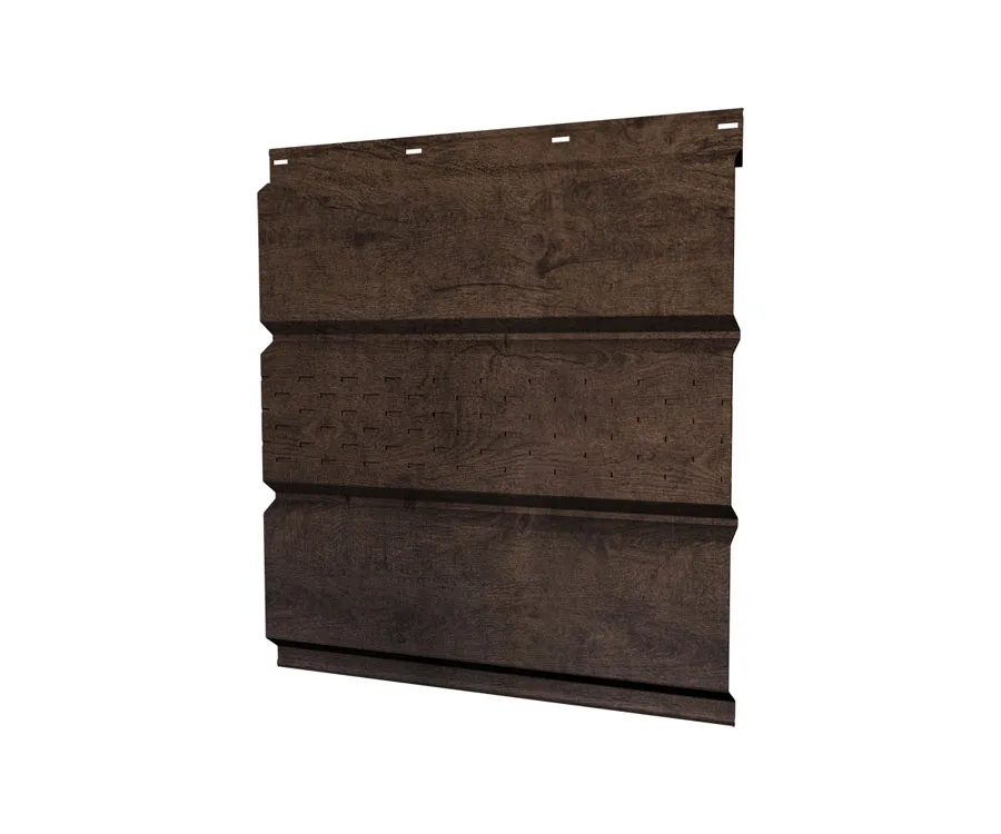 Софит металлический центральная перфорация 0,45 Print Elite с пленкой Antique Wood TwinColor