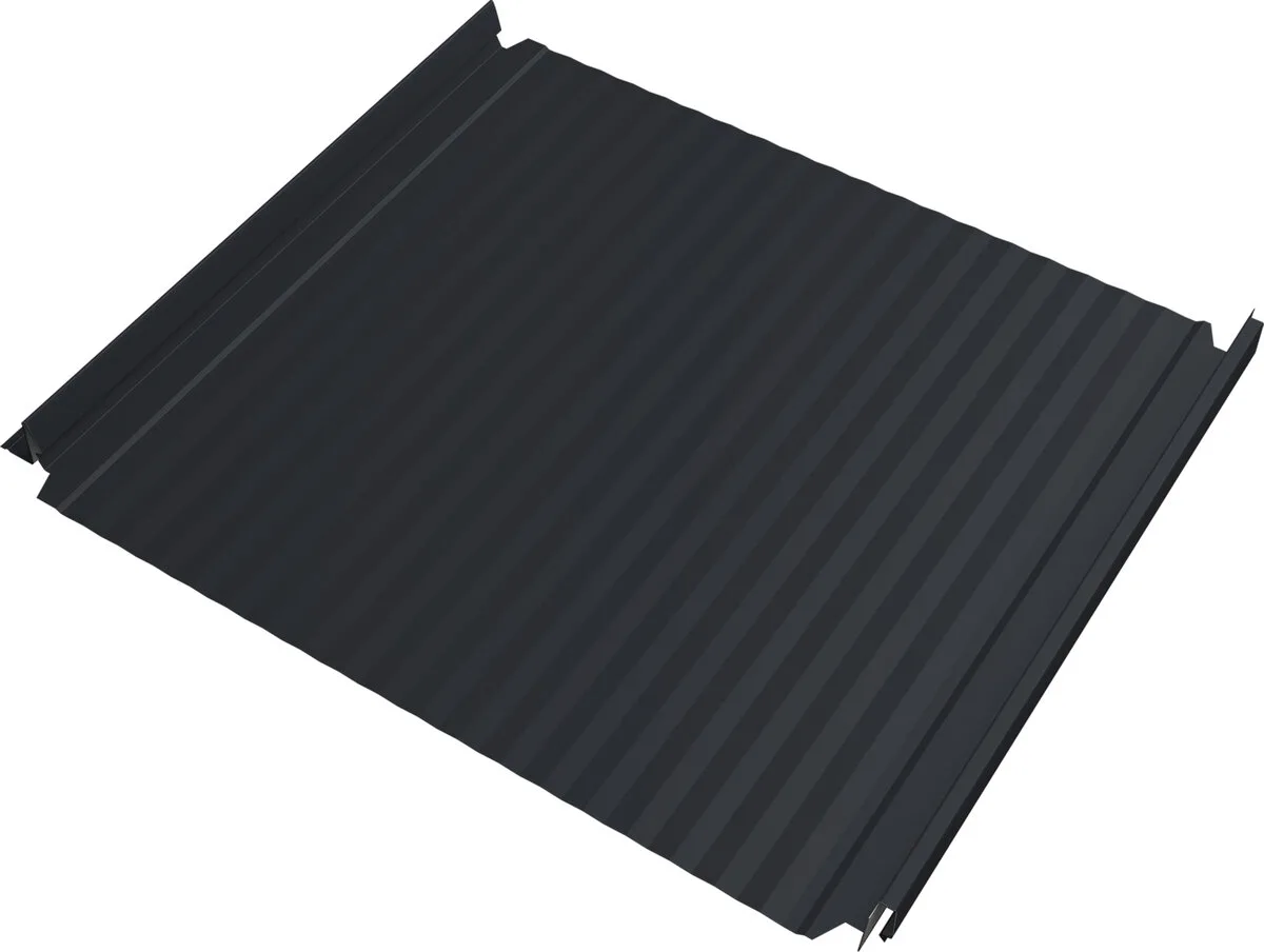 Кликфальц Double Pro Гофр Grand Line 0,5 Drap с пленкой на замках RAL 7024 мокрый асфальт