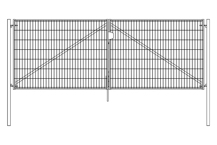 Ворота Light без замка 2,03х4,0 RAL 6005