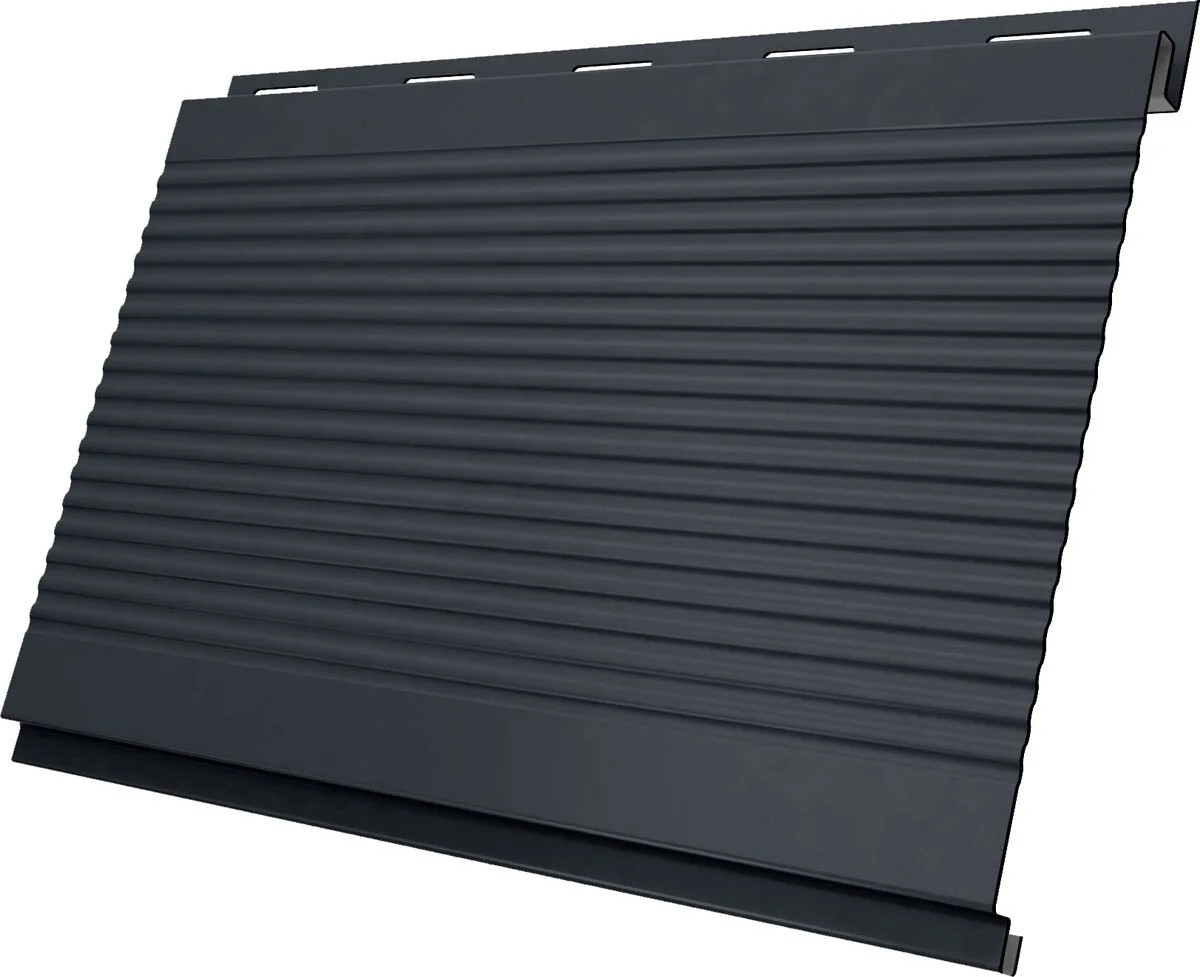 Сайдинг металлический Вертикаль гофр Grand Line 0,5 PurPro матовый с пленкой RAL 7024 мокрый асфальт