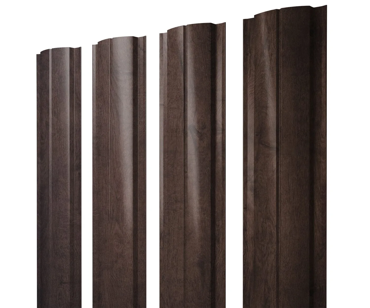 Штакетник Полукруглый Slim с прямым резом 0,45 Print Premium Antique Wood TwinColor