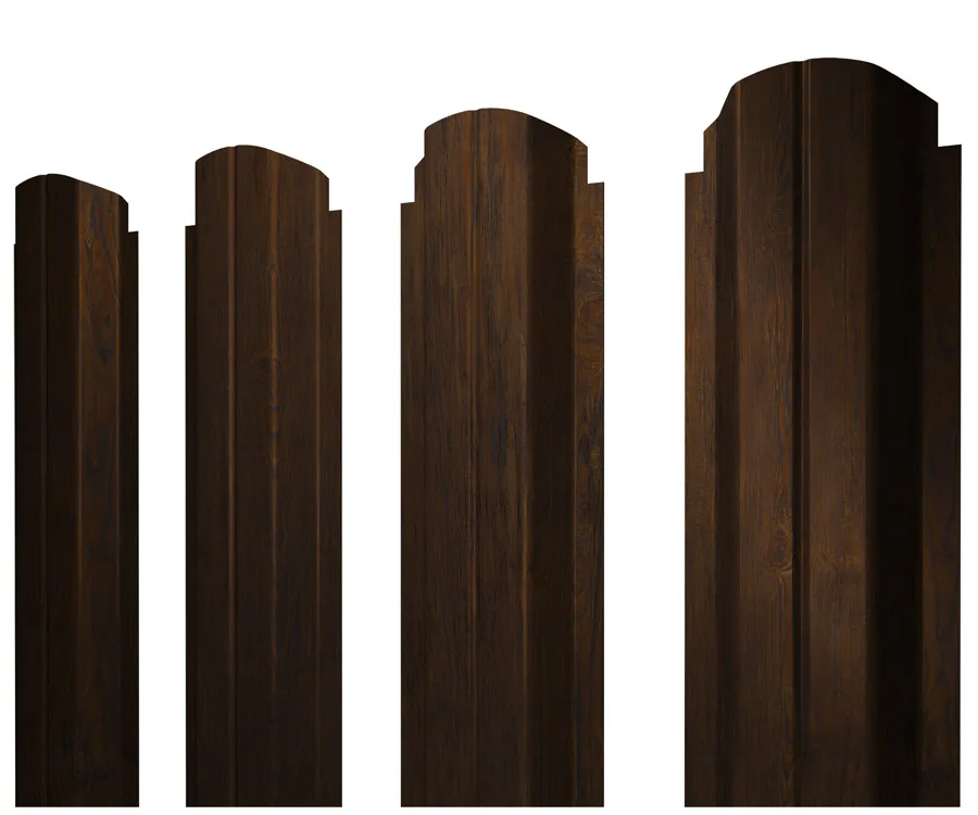 Штакетник П-образный А фигурный 0,45 Print Elite Chestnut Wood TwinColor