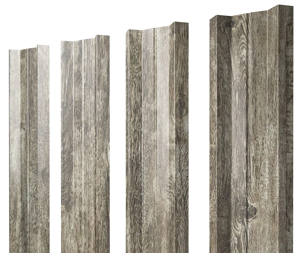 Штакетник М-образный А с прямым резом 0,45 Print Elite Nordic Wood TwinColor